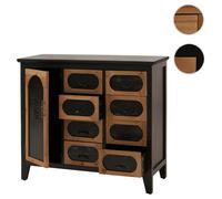Commode de pharmacien HWC-O63, armoire à tiroirs, compartiment de rangement, style vintage shabby industriel, bois et métal, 80 x 91 x 40 cm Corps noir