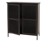 Commode de pharmacien HWC-O79 aspect vieilli 94x80x35cm, aspect métallique