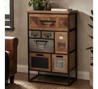 Commode de pharmacien HWC-Q78 style industriel vintage/shabby 84x53x31cm