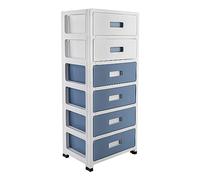 Commode de rangement avec 6 tiroirs et roues, tiroirs en plastique avec tiroirs en plastique pour cosmétiques, service à thé, articles artisanaux, 35 x 26 x 83,5 cm