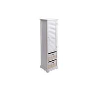 Commode de salle de bain HWC-H20 120x27x29cm en bois massif shabby blanc