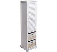 Commode de salle de bain HWC-H20, meuble de salle de bain 120x27x29cm bois massif shabby blanc
