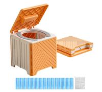 Commode de toilette de camping portable, pliable, siège rabattable et poignée de transport | Cadre épais idéal pour la randonnée, les trajets sur la route, l'utilisation d'urgence, l'équipement de