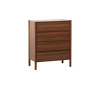 | Commode décor bois 4 tiroirs noyer 80cm - 80 x 40 x 98 cm - Harmony