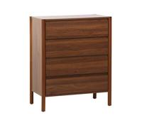 sweeek - Commode décor Bois 4 tiroirs Noyer 80cm - 80 x 40 x 98 cm - Harmony