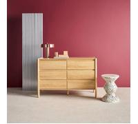 Commode décor bois 6 tiroirs 120cm naturel - 120 x 42 x 78.5 cm - Harmony