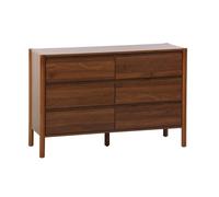 sweeek - Commode décor Bois 6 tiroirs 120cm Noyer - 120 x 42 x 78.5 cm - Harmony