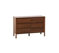 sweeek - Commode décor Bois 6 tiroirs 120cm Noyer - 120 x 42 x 78.5 cm - Harmony