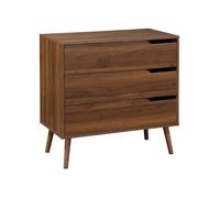 Commode décor bois de noyer 3 tiroirs Nepal