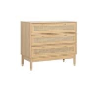 Commode décor bois et cannage 3 tiroirs Judith
