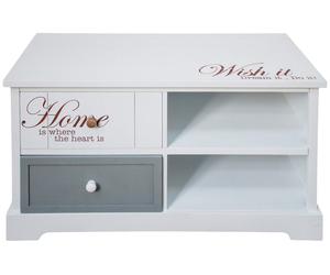 Commode décoratif tiroir blanc gris lettrage armoire apparrement meuble maison chambre