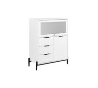 Commode d'Entrée Armoire de Rangement 3 Tiroirs 2 Portes L86xP40xH108 cm FSB94-W