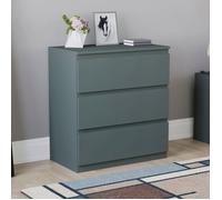 Commode Denver verte avec 3 tiroirs - Meuble de chambre moderne
