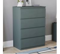 Commode Denver verte avec 4 tiroirs - Meuble de chambre moderne