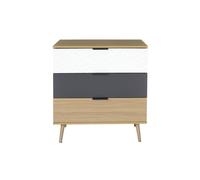 Home Deco Factory – Commode Sven – 3 tiroirs scandinave – Multicolore