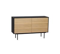 Commode Design "Stripe 6D" 140cm Chêne & Noir