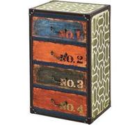 Commode - EN.CASA - Goslar avec 4 Tiroirs - Bois - Panneaux de particules - Rouge - Meuble de salon