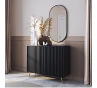 Commode deux portes - SELSEY - Bello - Noir - Industriel - Loft