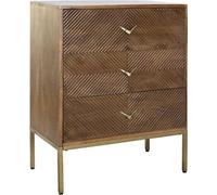 Commode DKD Home Decor Or Métal Aluminium Marron foncé Bois de manguier (70 x 40 x 90 cm)