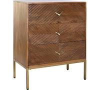 Commode DKD Home Decor Or Métal Aluminium Marron foncé Bois de manguier (70 x 40 x 90 cm)