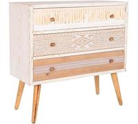 Commode DKD Home Decor sapin naturel coton blanc (80 x 35 x 80 cm)
