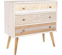 Commode DKD Home Decor sapin naturel coton blanc (80 x 35 x 80 cm)