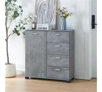 Commode Döbritz 84 x 80 x 28 cm effet béton [en.casa] Gris G