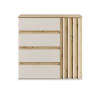 Commode Doris 1 Porte 4 Tiroirs 80x34x80 cm Chêne Artisan/Caschmir