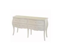 Commode Double 4 Tiroirs 140x40x80 Cm Blanc - Charmy Blanc