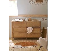 Commode double cannage ELLA avec 6 tiroirs, profondeur 42cm bois TU
