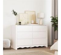 Commode Vidaxl """"Drammen"""" Blanche 111x43x73,5 Cm En Bois Massif De Pin Blanc