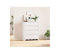 Commode - DRAMMEN - Bois Massif - 4 Tiroirs - Finition Mate - 76,5x40x91 cm