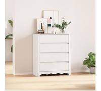 Commode Vidaxl """"Drammen"""" Blanche 76,5x40x91 Cm En Bois Massif De Pin Blanc