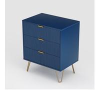 Commode - DREAMMESPACE - 5 tiroirs - Bois massif - Bleu marine - 60x40x70cm