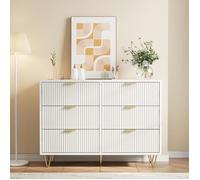 Commode - DREAMMESPACE - 6 tiroirs - 100x34x73cm - métal doré - design moderne