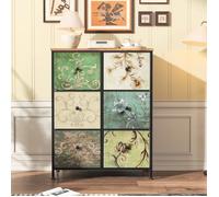 Commode - DREAMMESPACE - 6 Tiroirs - Métal Noir - Vintage - 67.5x30x86.5cm