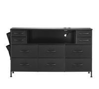 Commode - DUOKU - ZWE-BC-SS-08 - 10 Tiroirs - Éclairage LED - Prise de Courant Intégrée