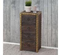 Commode Duran, Commode à tiroirs Armoire, 4 tiroirs 70x33x26cm Shabby-Look Vintage ~ brun