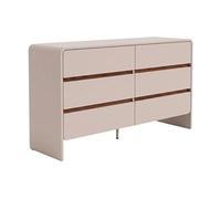 Vente-unique - Commode 6 tiroirs - Beige et Naturel foncé - DYSARA