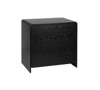 sweeek - Commode 3 tiroirs Effet Bois Arrondi. Noir
