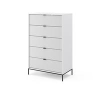 Vicco Commode Eliza, Blanc, 76x120cm | avec 5 tiroirs, pour le rangement et l’utilisation dans la chambre ou le couloir