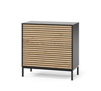 Commode Eliza 80x81.2cm 2 tiroirs Chêne de force doré/Anthracite Vicco 55183