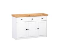 Commode De Salon En Bois Blanc Avec Tiroirs 122,5 X 82 X 42 Cm