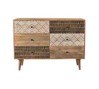 Commode en bois 6 tiroirs à motifs - Tali - Maison Pavane