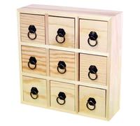 Generique Commode en bois 9 tiroirs 22 x 22,5 x 7 cm