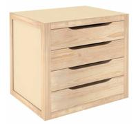 Commode en Bois Astigarra Solide Naturel Peindre 4 Tiroirs 39X30X37