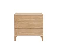 Commode scandinave en bois clair chêne 3 tiroirs L80 cm FREDDY