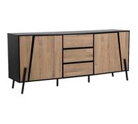 Commode en bois clair et noir BLACKPOOL - BELIANI - Contemporain - 3 tiroirs