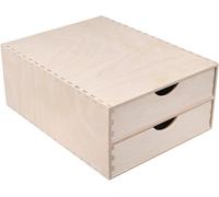 Commode en Bois Creative Deco - 2 Tiroirs - Rangement Bureau - Organiseur Bureau - Petit Meuble Rangement