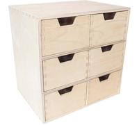 Creative Deco Petite Commode Bois | 6 Tiroir | 28,5 x 20 x 28,5 cm | Organisateur Bureau | Rangement Bureau | Organiseur Bureau | Petit Meuble Rangement | Rangement Bureau Organisateur | Accessoire